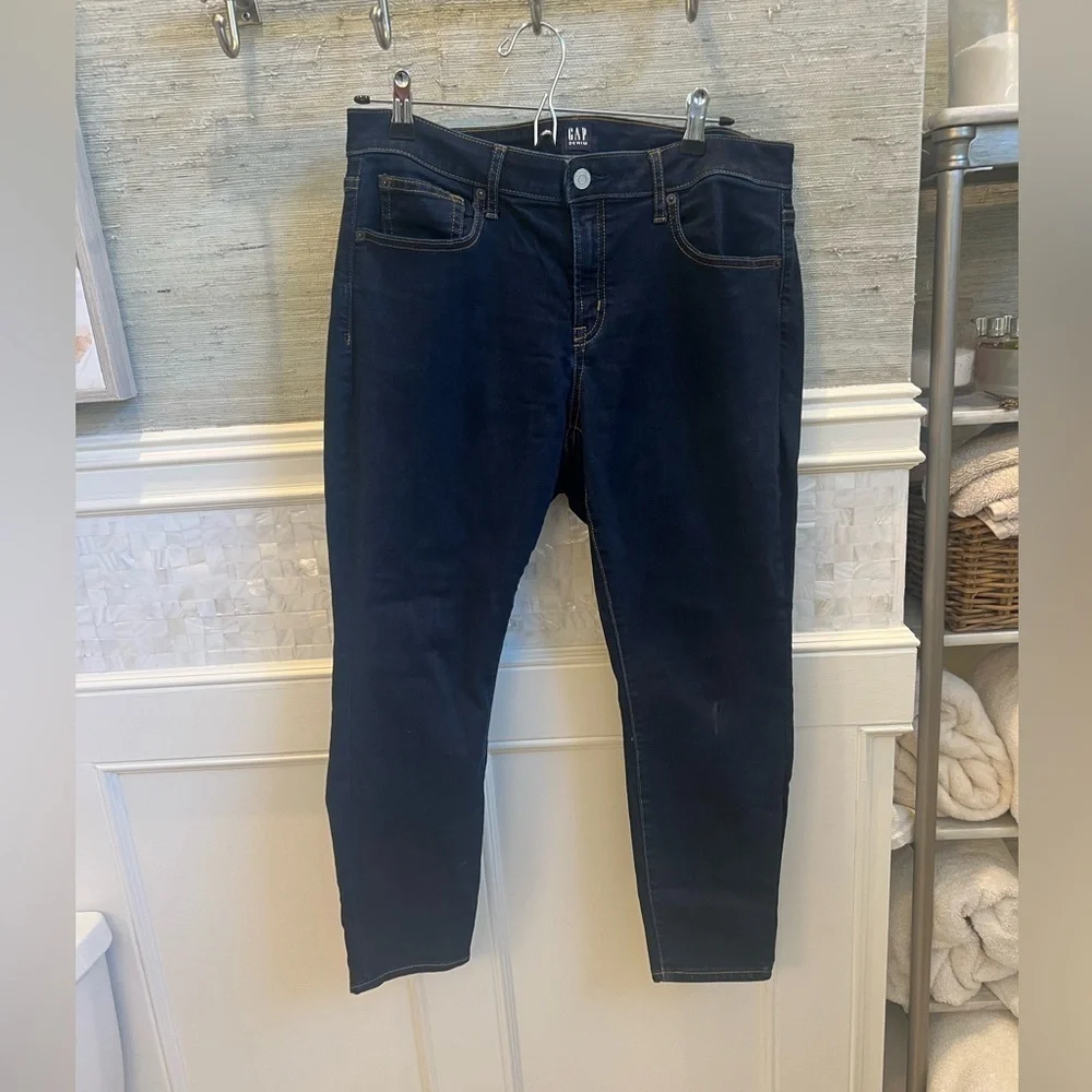 14p 14 petite 32 gap curvy true skinny dark wash jeans